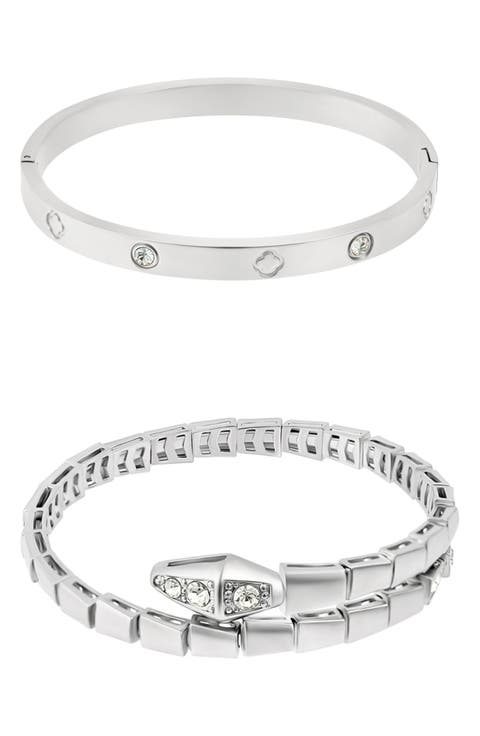 Set of 2 Snake & Clover Bracelets