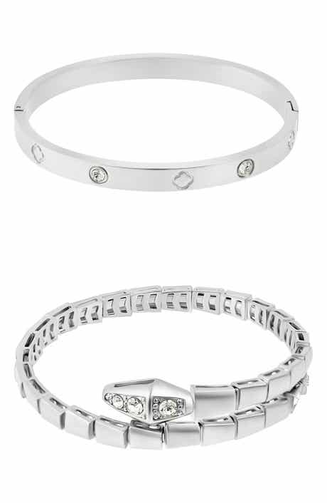 Adornia Set of 2 Snake & Clover Bracelets