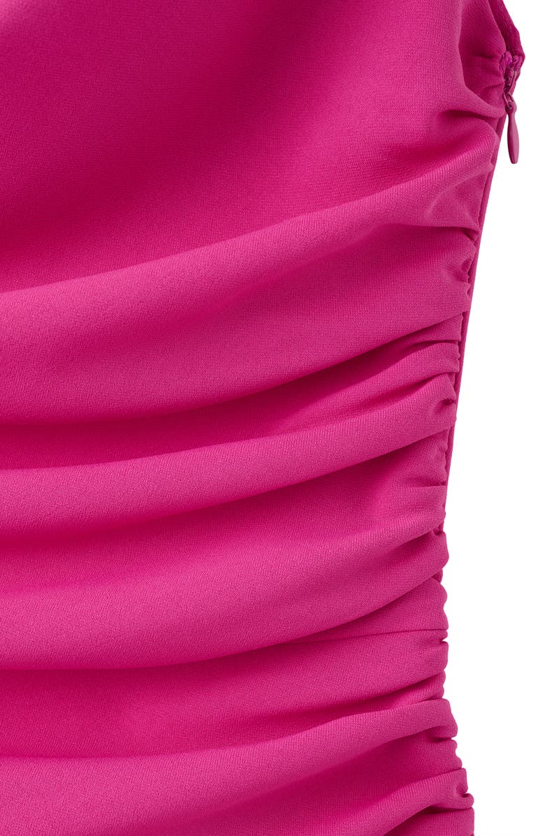 MANGO One Shoulder Cocktail Maxi Dress, Alternate, color, Fuchsia