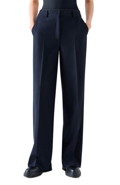 Chiaro Virgin Wool Blend Straight Leg Pants
