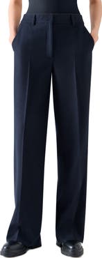 Akris punto Chiaro Virgin Wool Blend Straight Leg Pants