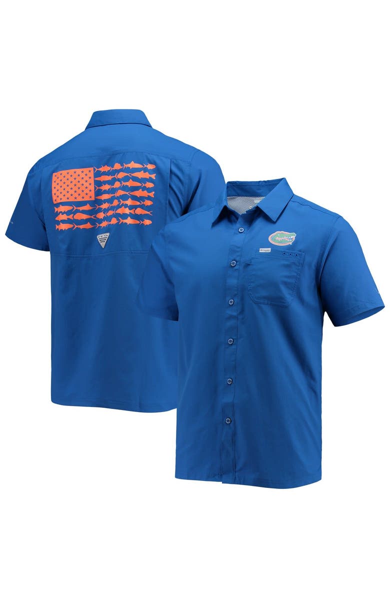 Columbia Men's Columbia PFG Royal Florida Gators Slack Tide Camp Button-Up Shirt, Main, color, 