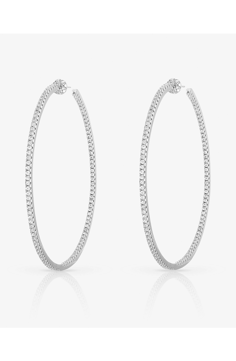 BEN ONI Thin Pave Inside Out. Hoop Earrings, Main, color, Silver