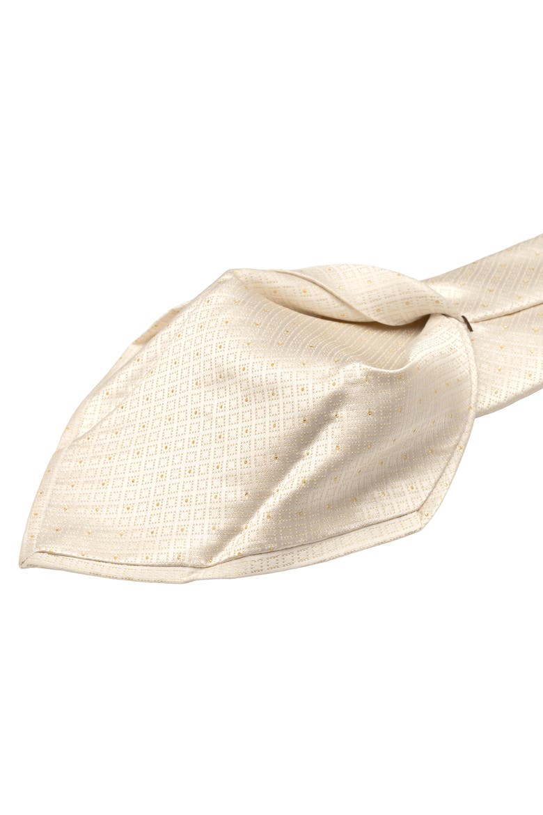 Martini - Extra Long Silk Jacquard Tie for Men, Alternate, color, White & Gold