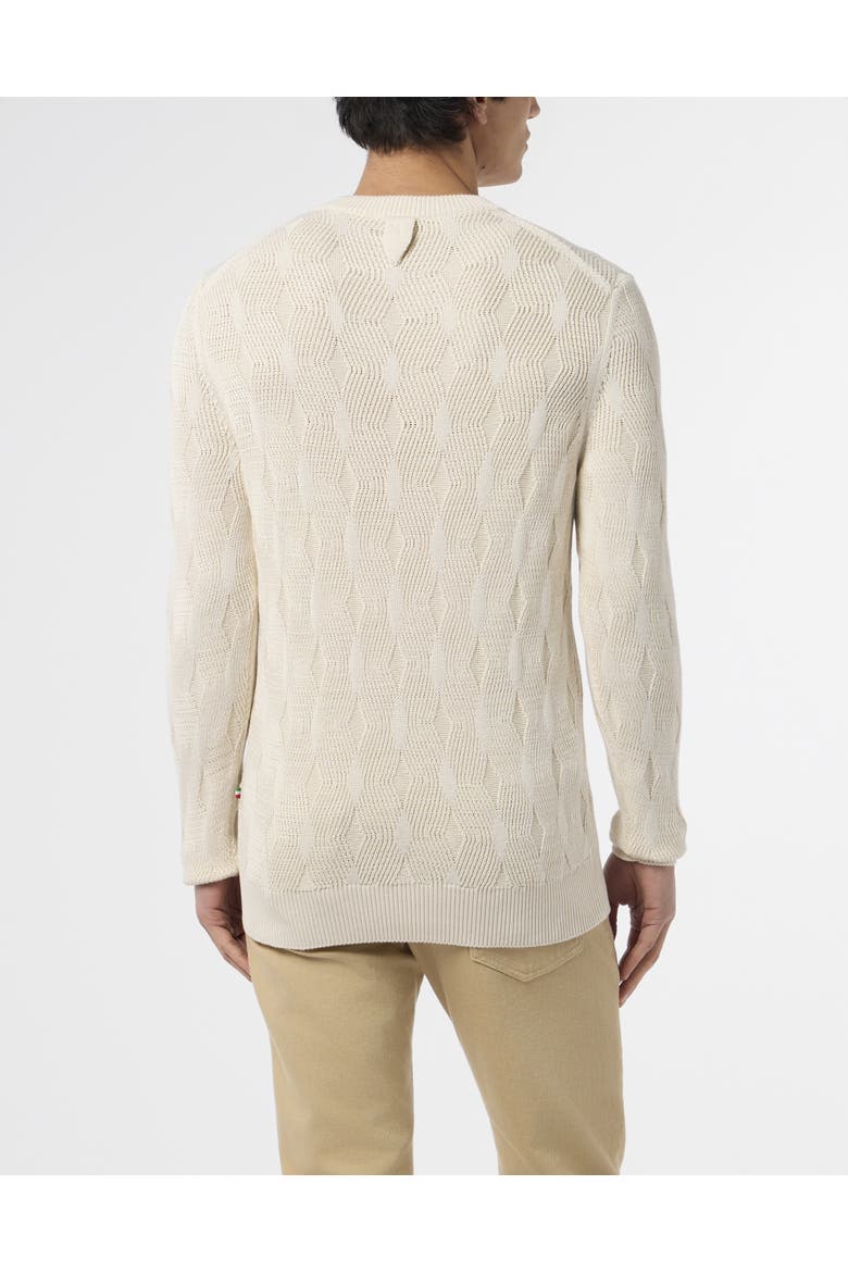 Wool Silk Roundneck Pullover Braids Men, Alternate, color, OffWhite