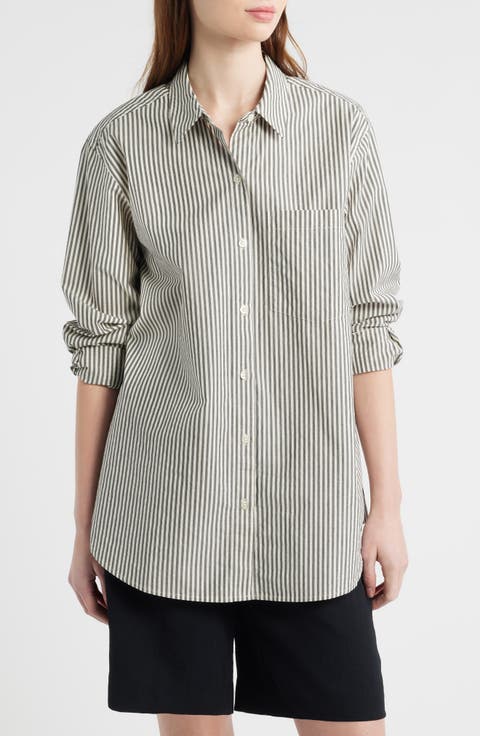 Elsa Stripe Button-Up Shirt