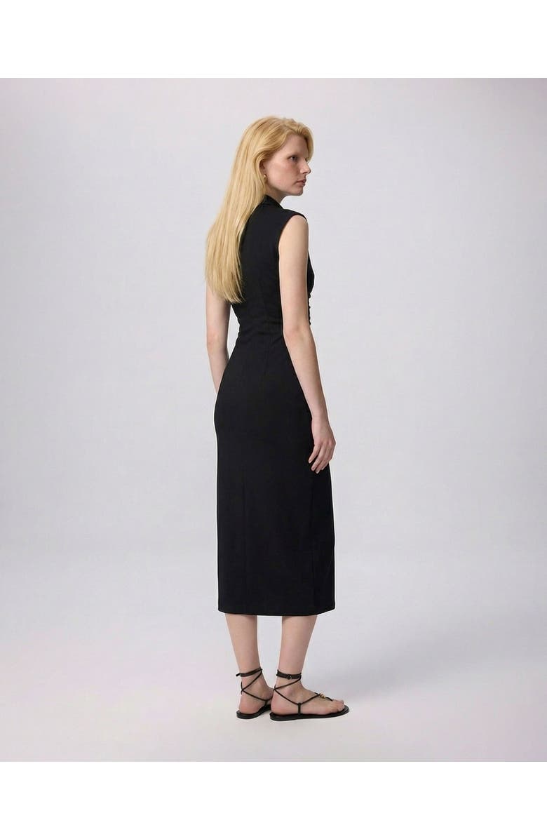 THEO The Label Thetis Techno Ruched Front Dress, Alternate, color, Black