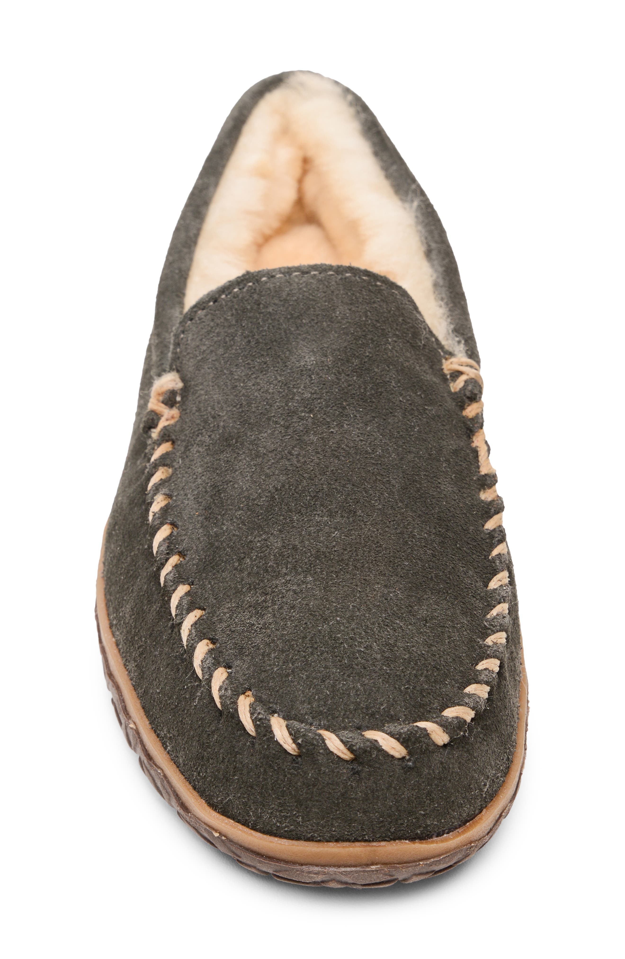 Minnetonka Tobie Water Resistant Genuine Shearling Lined Slipper, Alternate, color, Charcoal