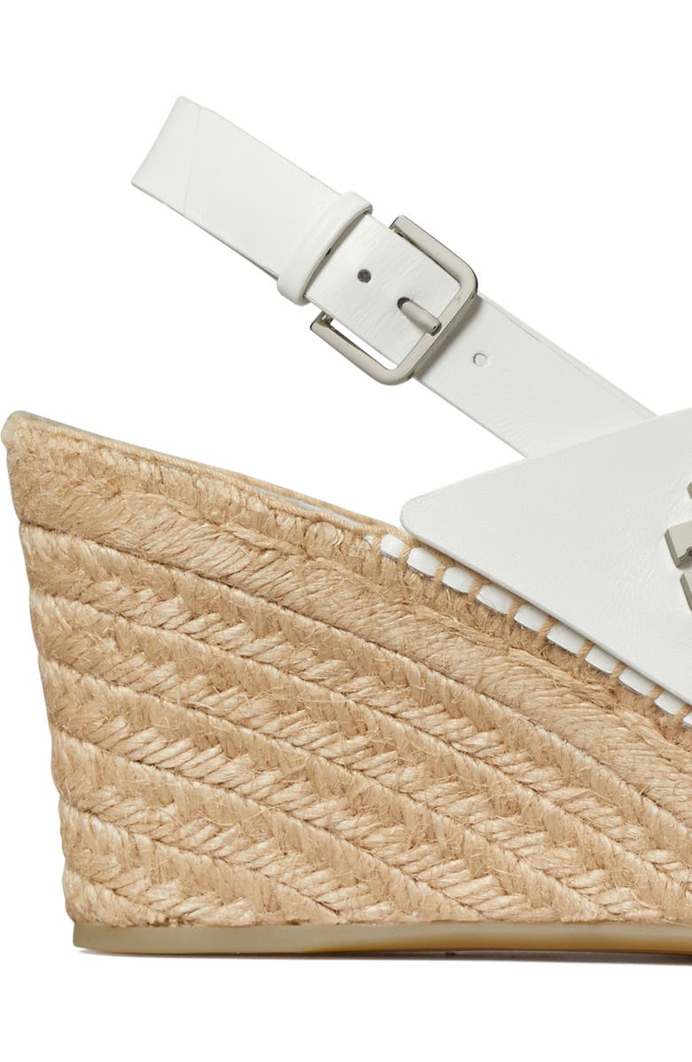 Tory Burch Turnlock Espadrille Slingback Platform Wedge Sandal, Alternate, color, Bianco Laredo