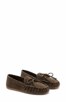 Gathered Suede Moccasins
