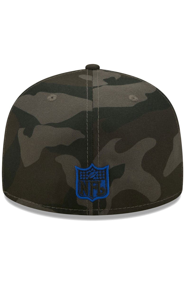 New Era Men's New Era Black Los Angeles Rams Throwback Logo Camo 59FIFTY Fitted Hat, Alternate, color, 