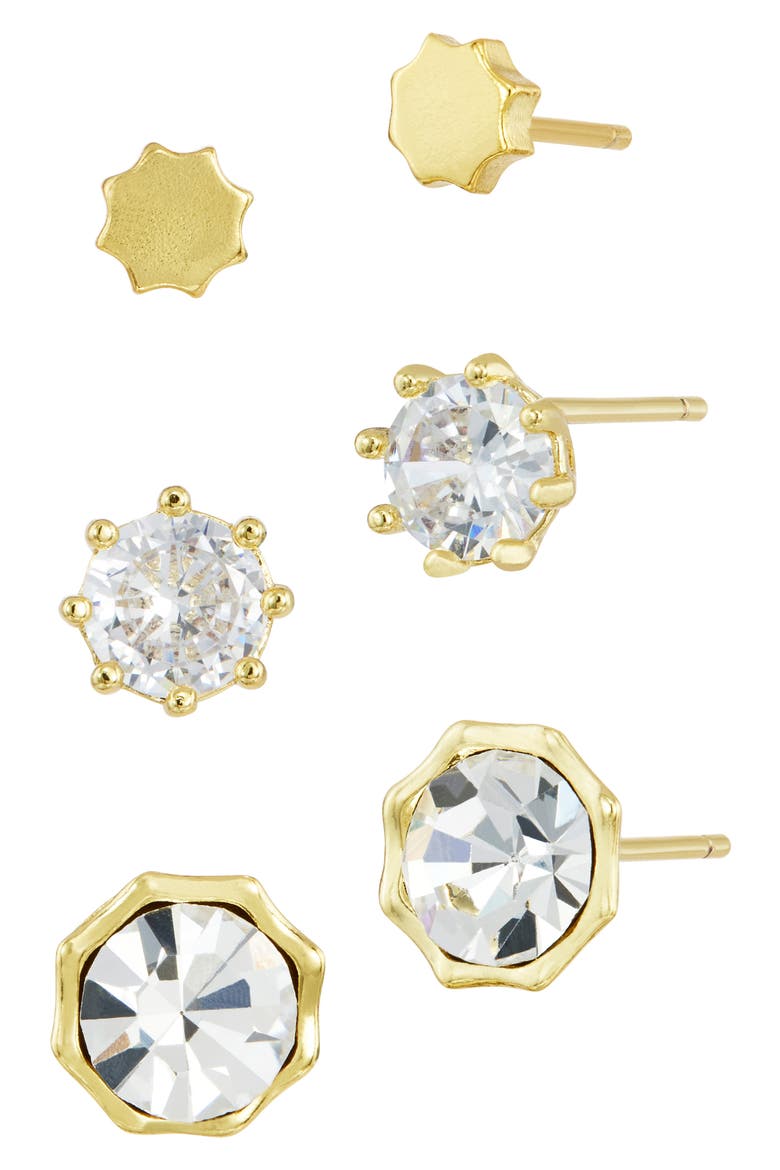 3-Pack Assorted Stud Earrings, Alternate, color, YELLOW