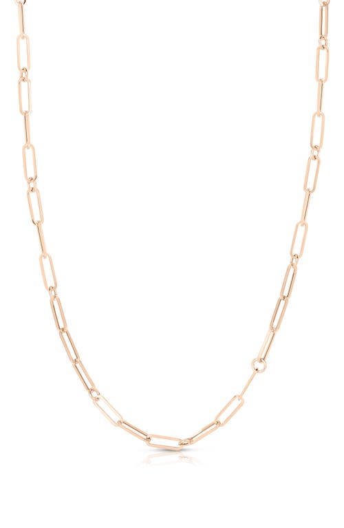 Roberto Coin Designer 18k Gold Paperclip Chain Necklace in Rose Gold at Nordstrom, Size 19"