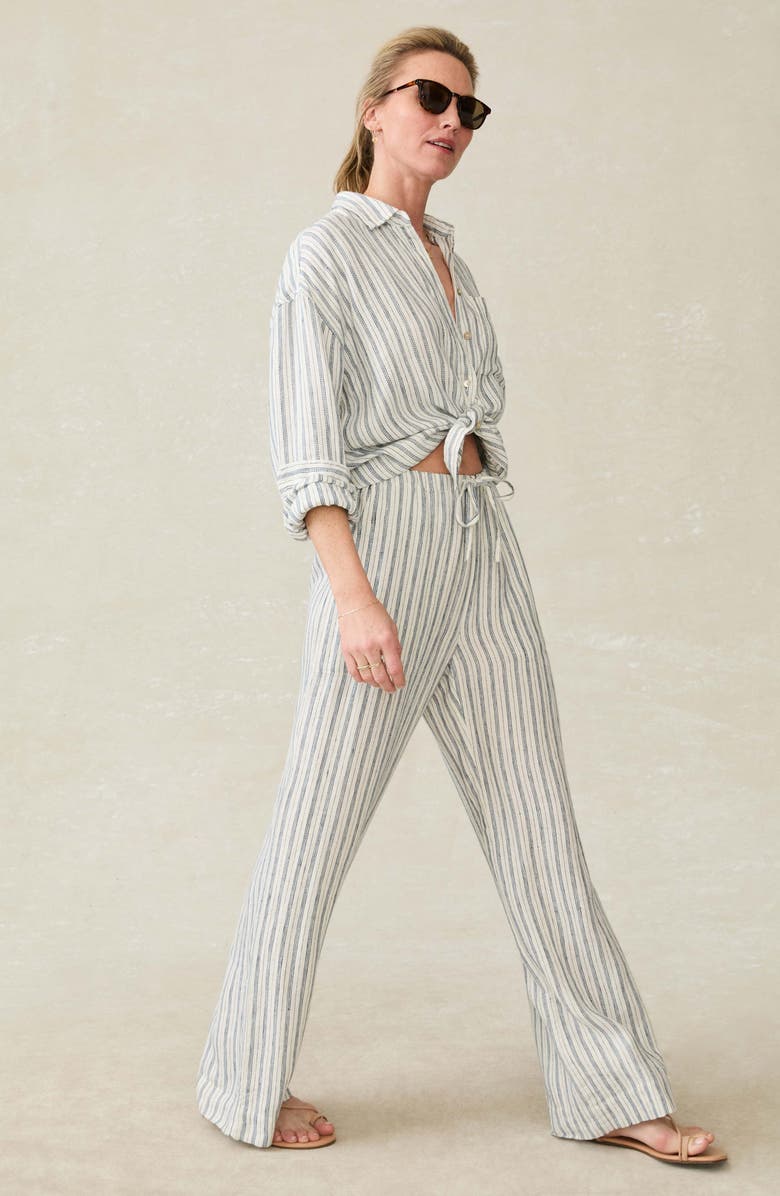 Faherty Stripe Linen Drawstring Pants, Alternate, color, 