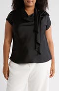 Renee C Satin Scarf Top