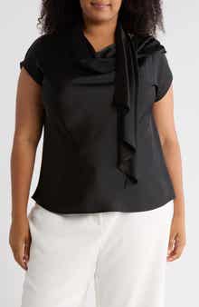 Renee C Satin Scarf Top