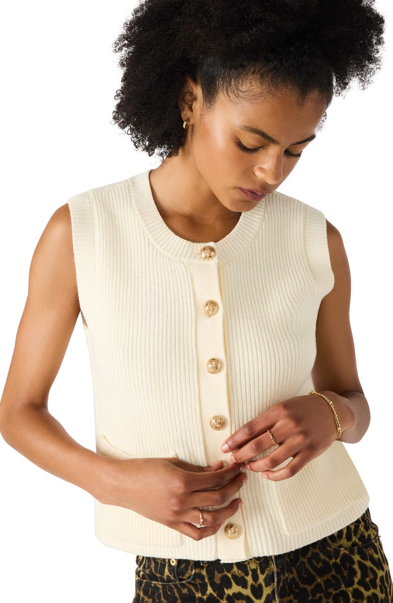 Steve Madden Aliya Sweater Vest, Alternate, color, Cream