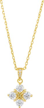 SAVVY CIE JEWELS Cubic Zirconia Grid Pendant Necklace