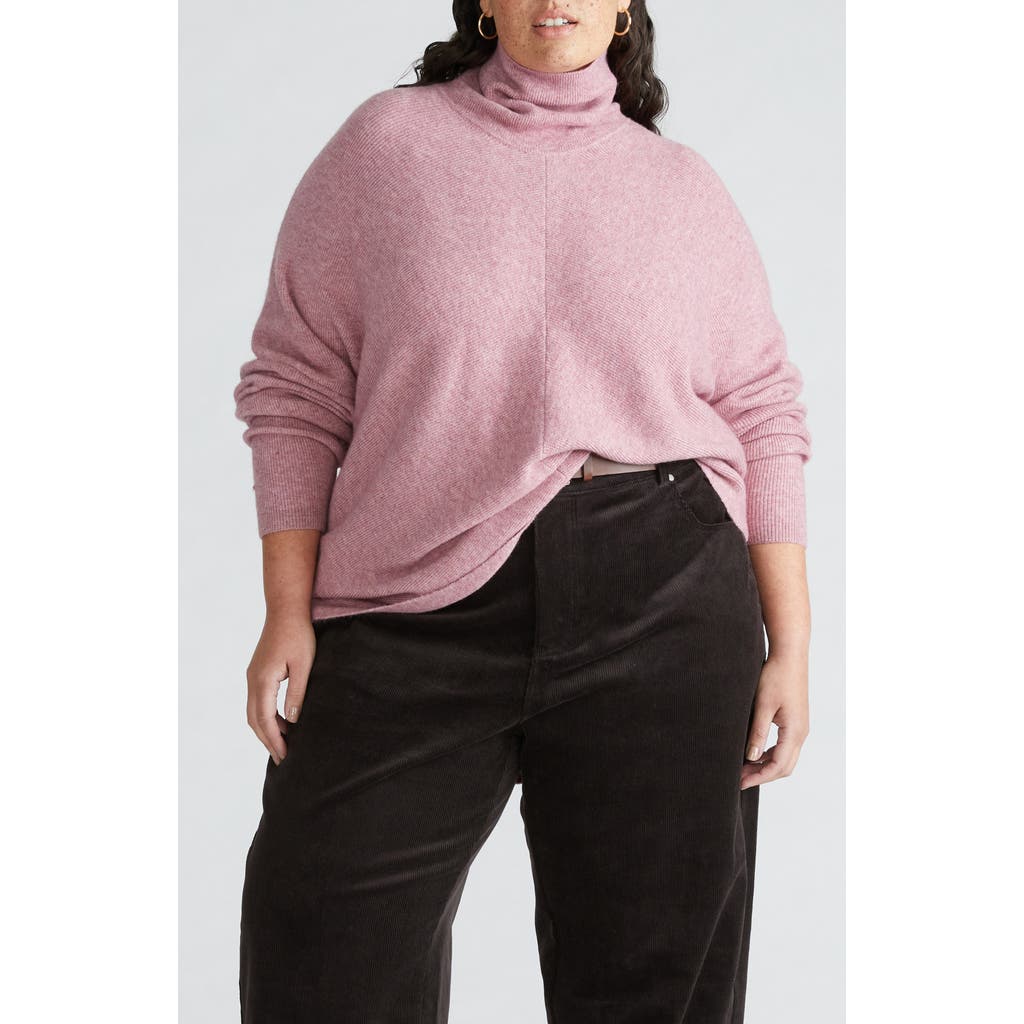 Universal Standard Turtleneck Blanket Sweater in Dark Pink