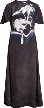 Altuzarra Daisy Lily Print Silk Dress