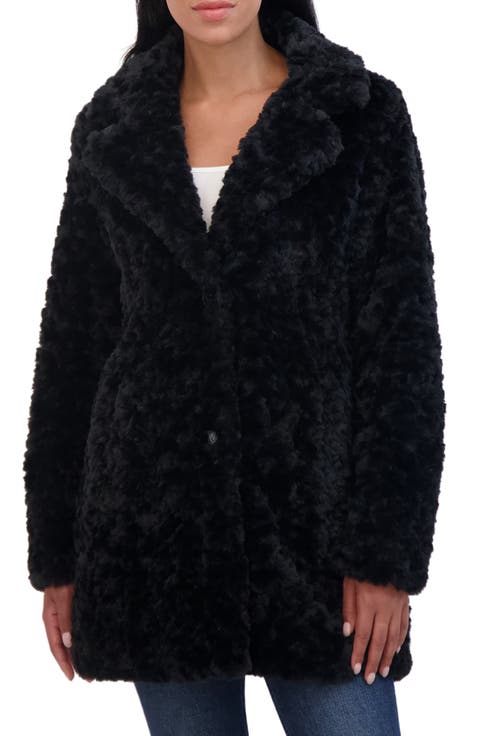 Leopard Print Crushed Faux Fur Jacket