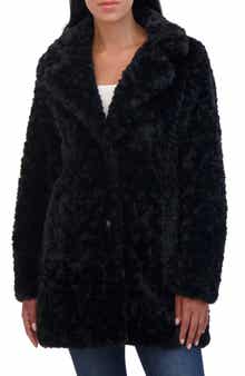 Sebby Leopard Print Crushed Faux Fur Jacket