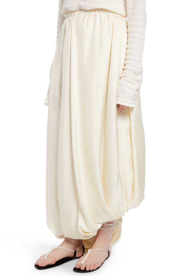 Hana Asymmetric Bubble Hem Silk Maxi Skirt, Alternate, color, IVORY