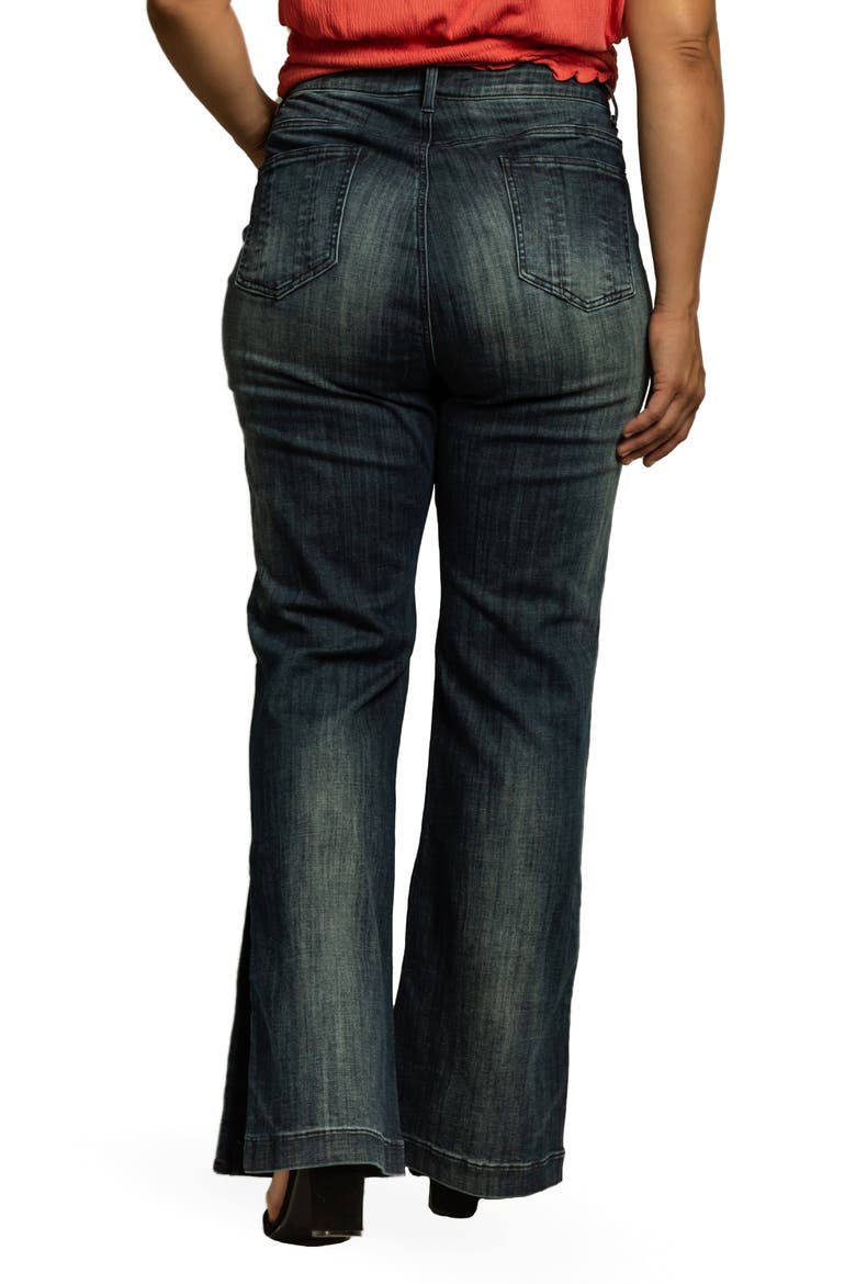 High Waist Slit Hem Wide Leg Jeans, Alternate, color, 3219UNFORGV