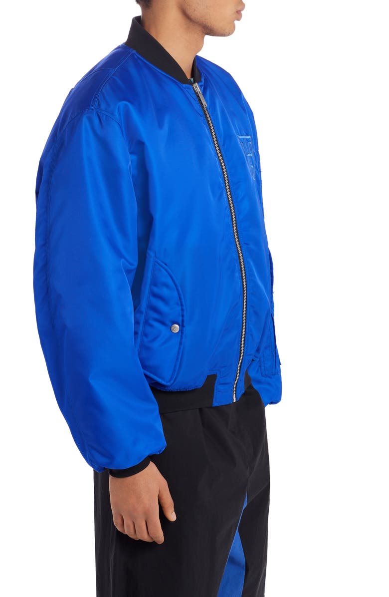 Marcelo Burlon Embroidered Cross Logo Nylon Bomber Jacket, Alternate, color, 