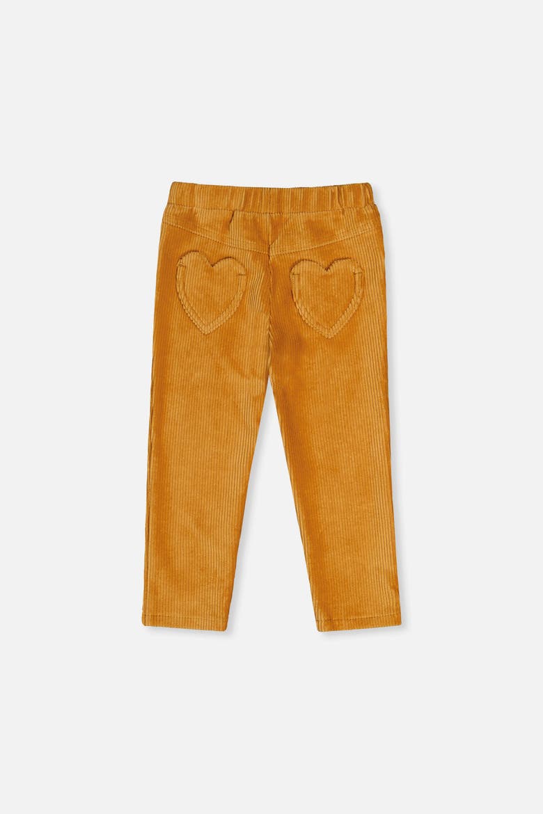 Stretch Velour Heart Pocket Elastic Waist Treggings, Alternate, color, Yellow