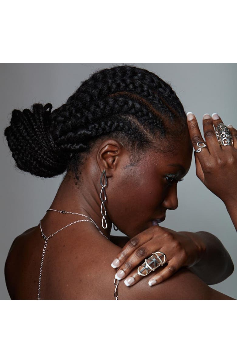 Lucy Quartermaine Large Petal Drop Earrings, Alternate, color, Sterling Silver