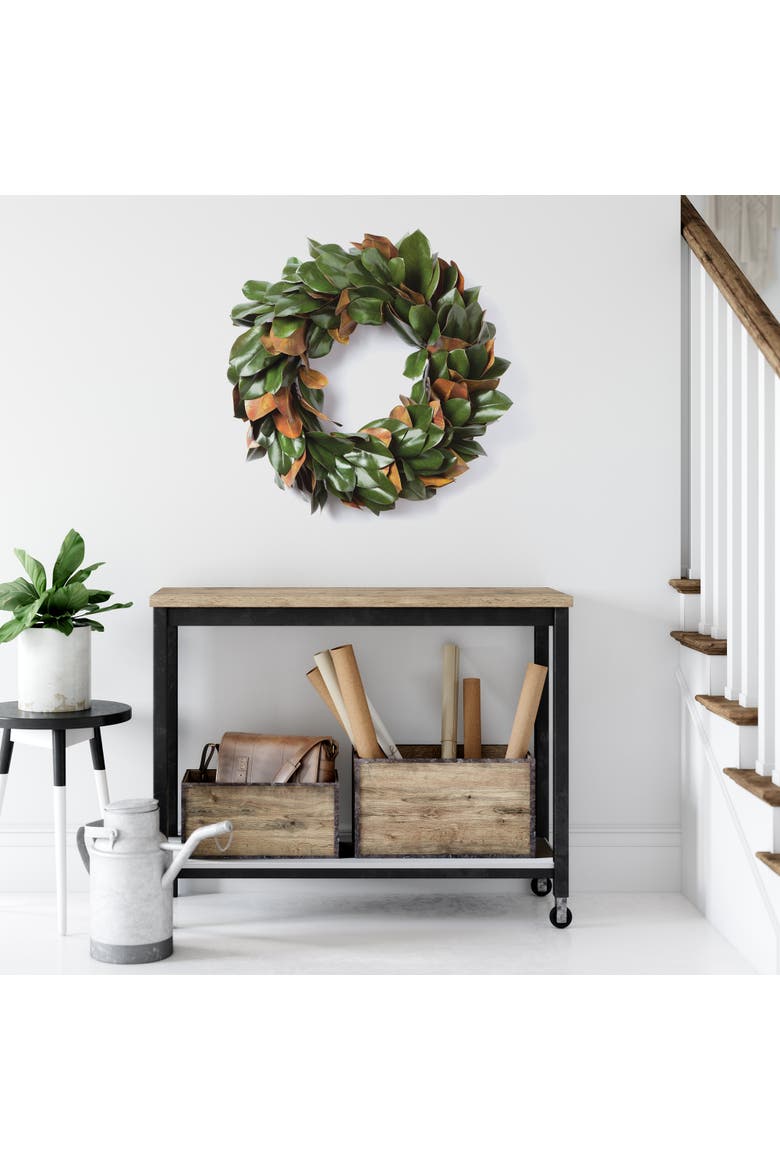 Grand Magnolia Leaf Wreath 24", Alternate, color, Green