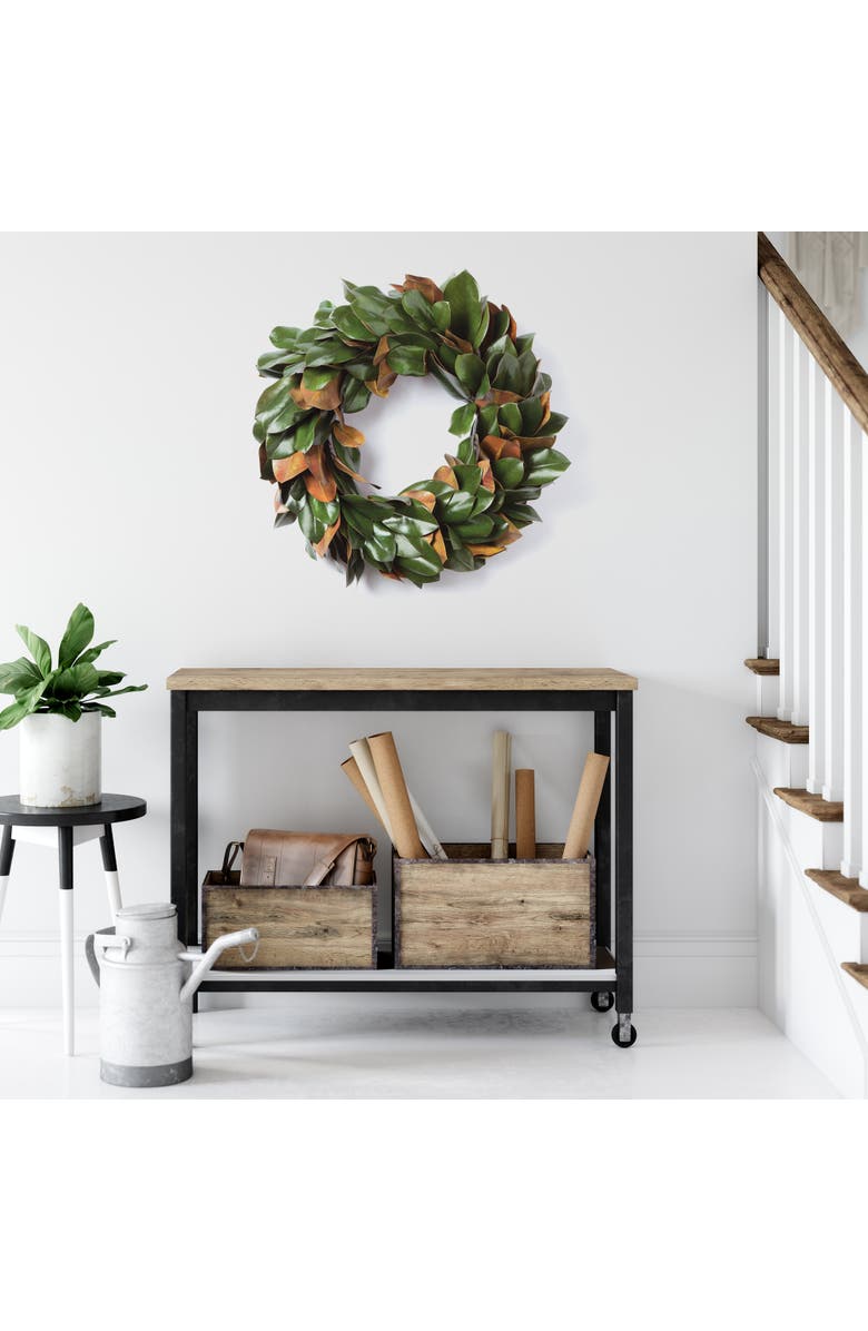 Napa Home & Garden Grand Magnolia Leaf Wreath 24", Alternate, color, Green