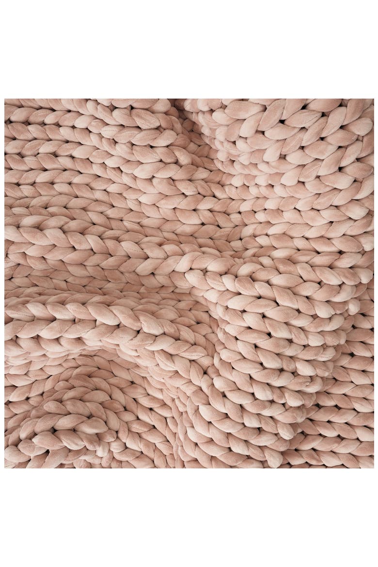 Knit Velvet Weighted Blanket, Alternate, color, ROSE QUARTZ