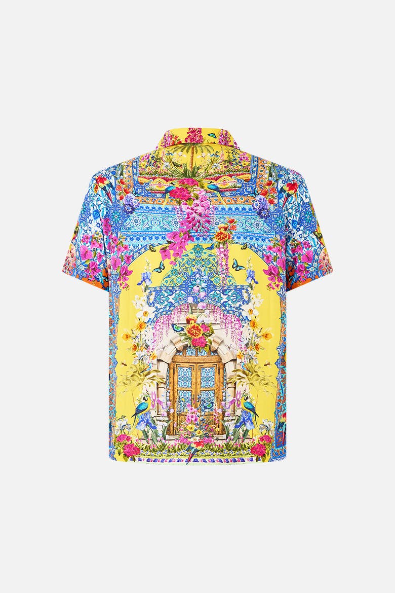 Short Sleeve Camp Collared Shirt, Alternate, color, Sultanahmet Summer
