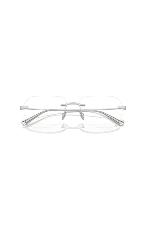 Ferrari 57mm Rectangle Optical Glasses In Silver