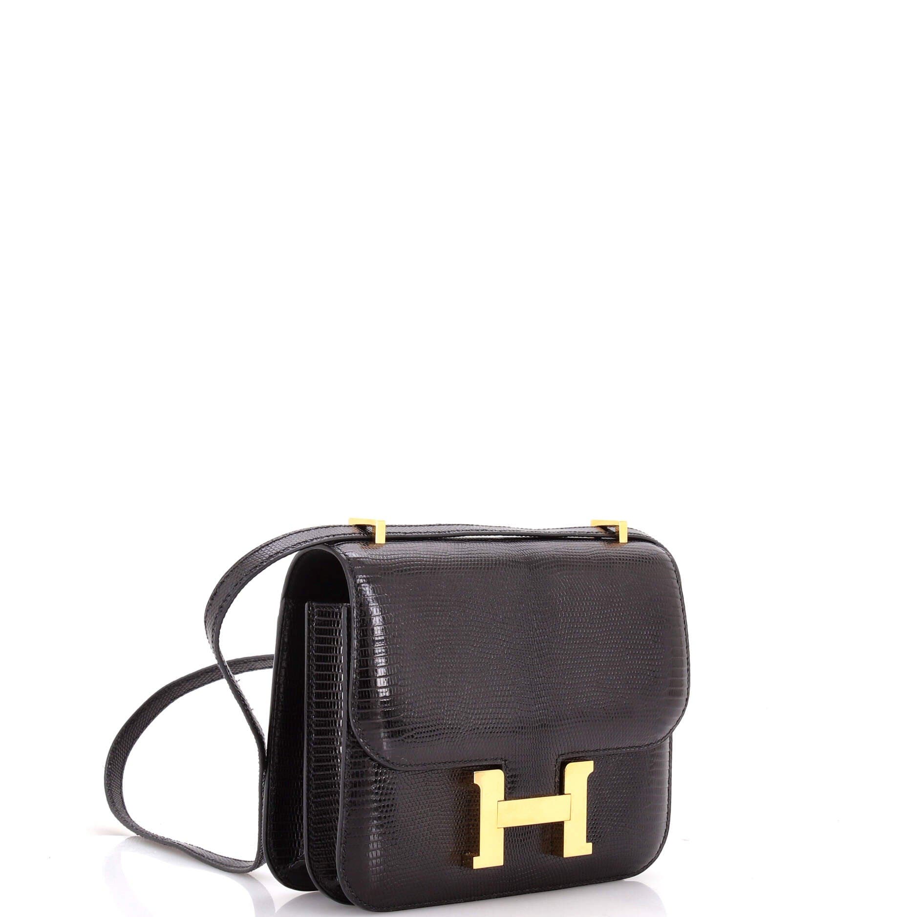 Pre-Owned Hermes Constance NM Bag Lizard 18, Alternate, color, Noir