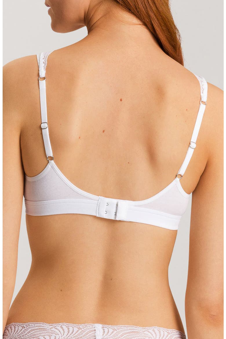 Cotton Delight Wireless Lace Trim Soft Cup Bra, Alternate, color, WHITE