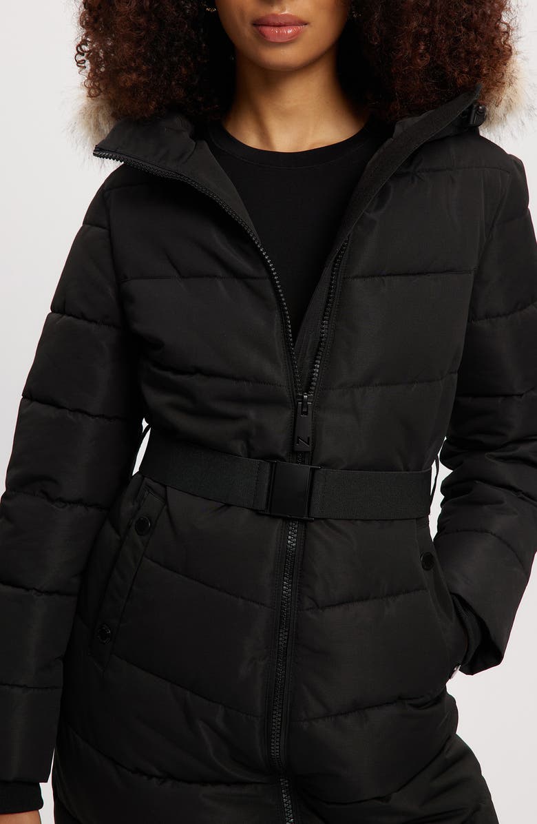 Noize Capri Faux Fur Hooded Quilted Parka, Alternate, color,