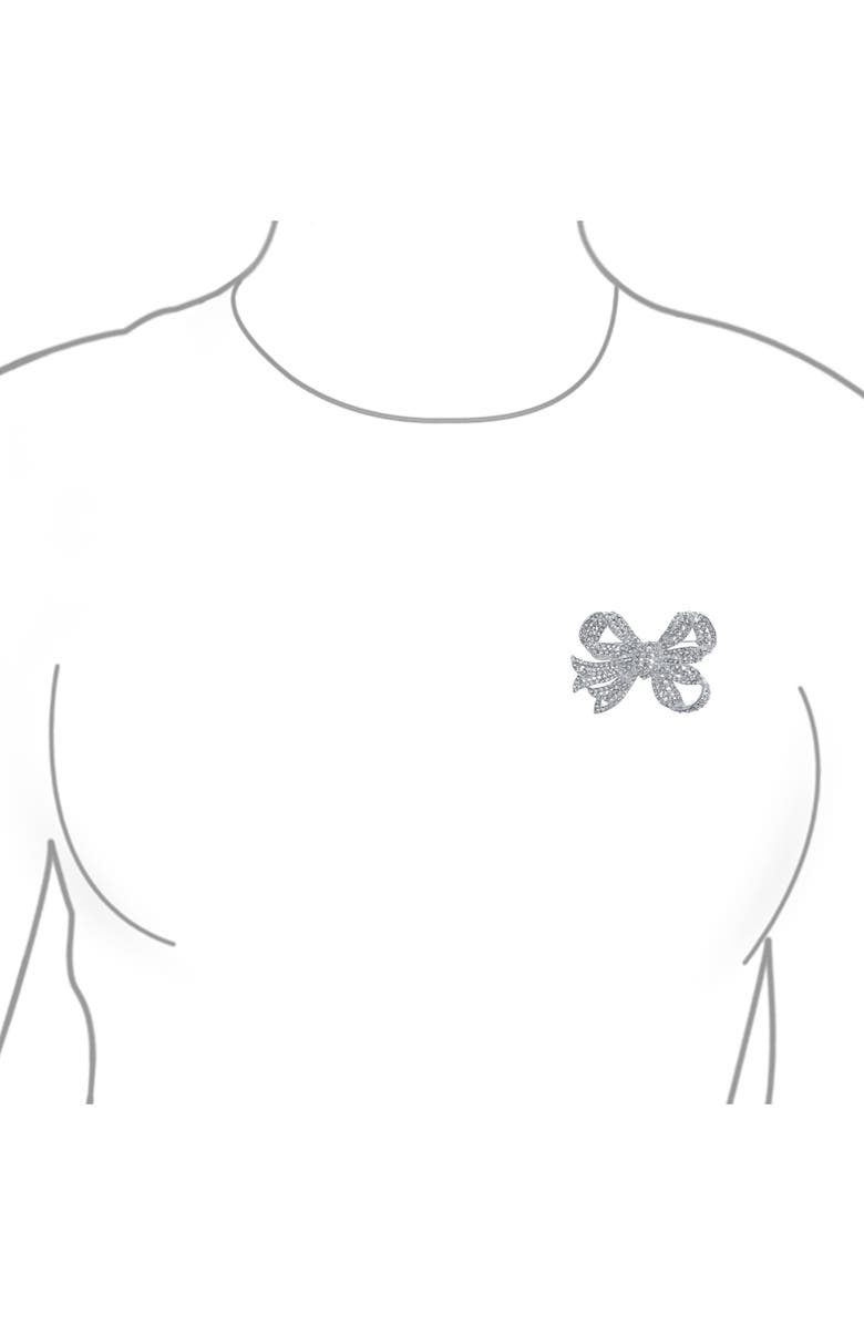 BLING JEWELRY Bow Brooch, Alternate, color, Silver