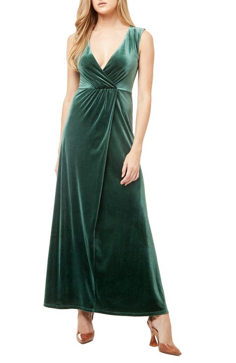 Munich Velvet Twist Front Sleeveless Maxi Dress