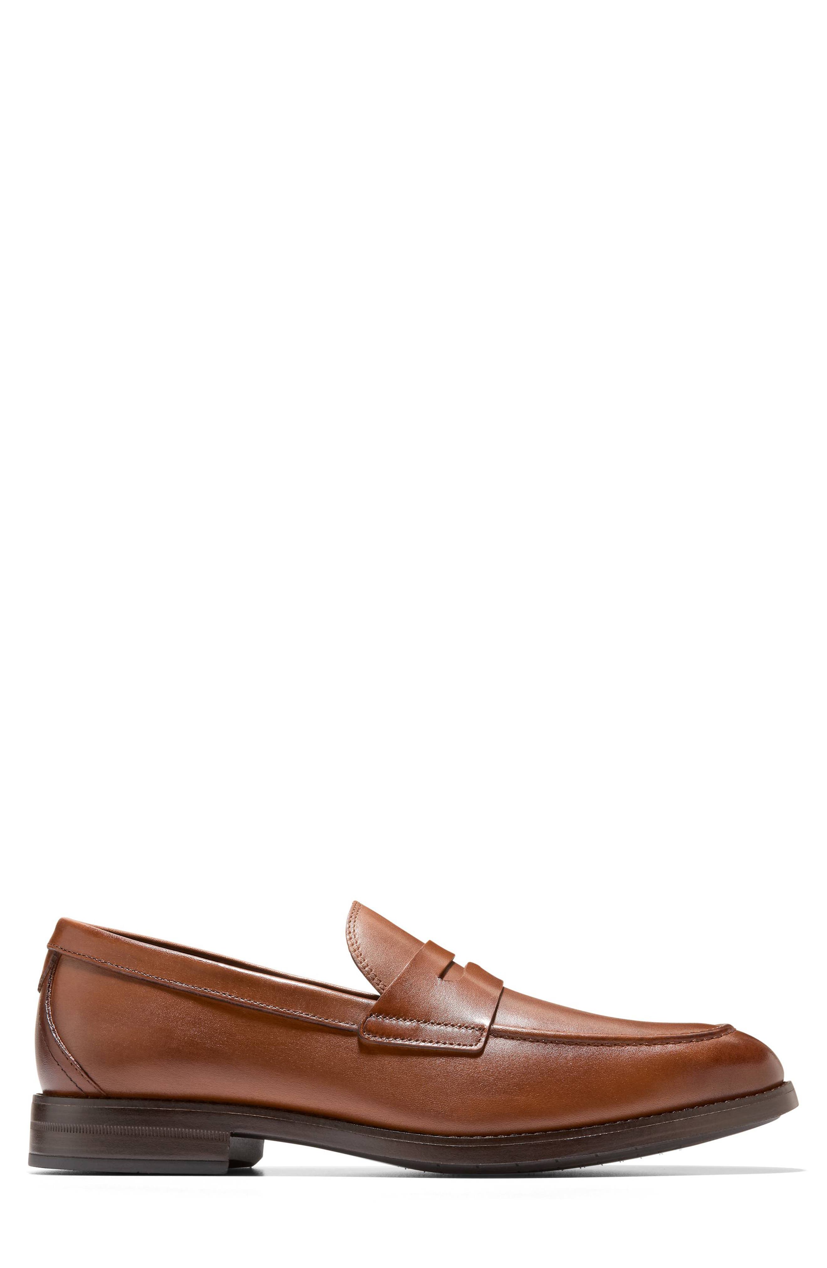 Harmon Grand Penny Loafer, Alternate, color, BRITISH TAN / DARK BROWN
