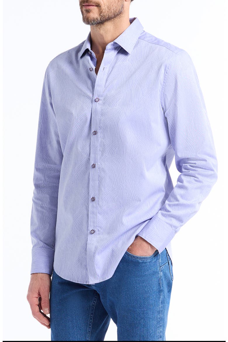 Miramar Cotton Button-Up Shirt, Alternate, color, LILAC