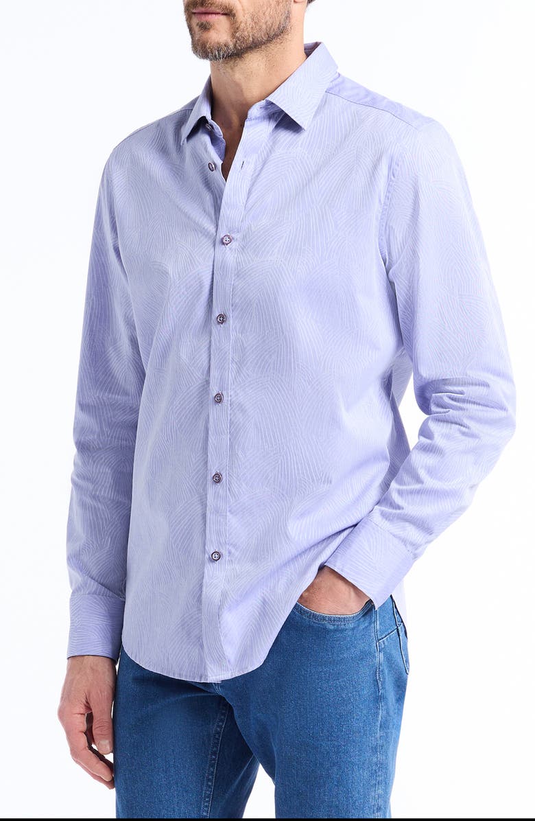 Robert Graham Miramar Cotton Button-Up Shirt, Alternate, color, Lilac