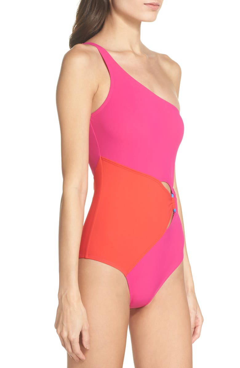 Diane von Furstenberg O-Ring One-Piece Swimsuit, Alternate, color,