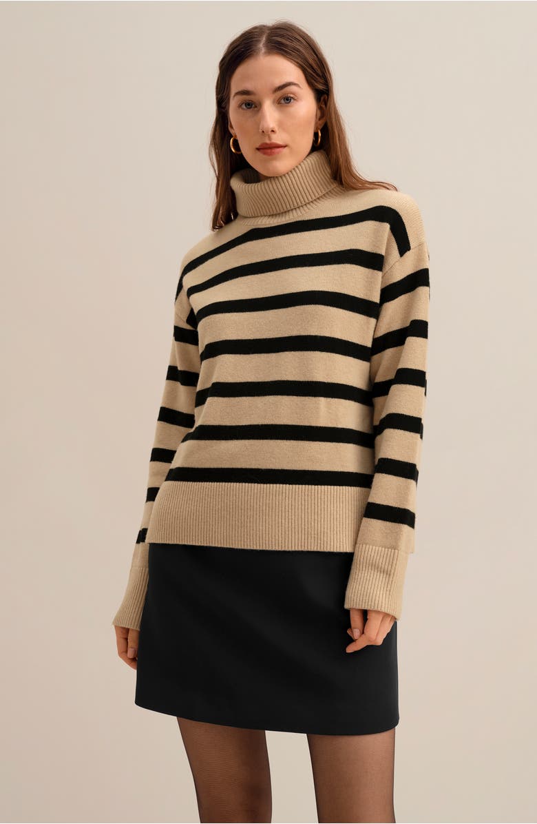 Lilysilk Women's The Tarra Stripe Sweater, Alternate, color, Brown