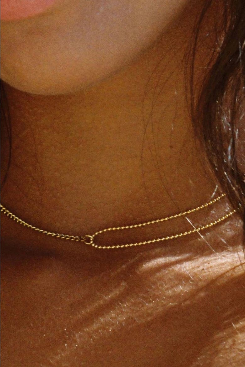 Double Trouble Choker, Alternate, color, Gold