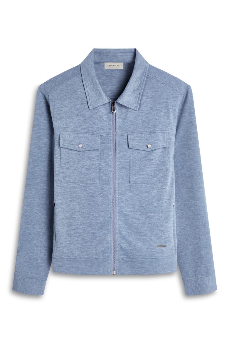 Soft Touch Zip Knit Shirt Jacket, Alternate, color, SHARK