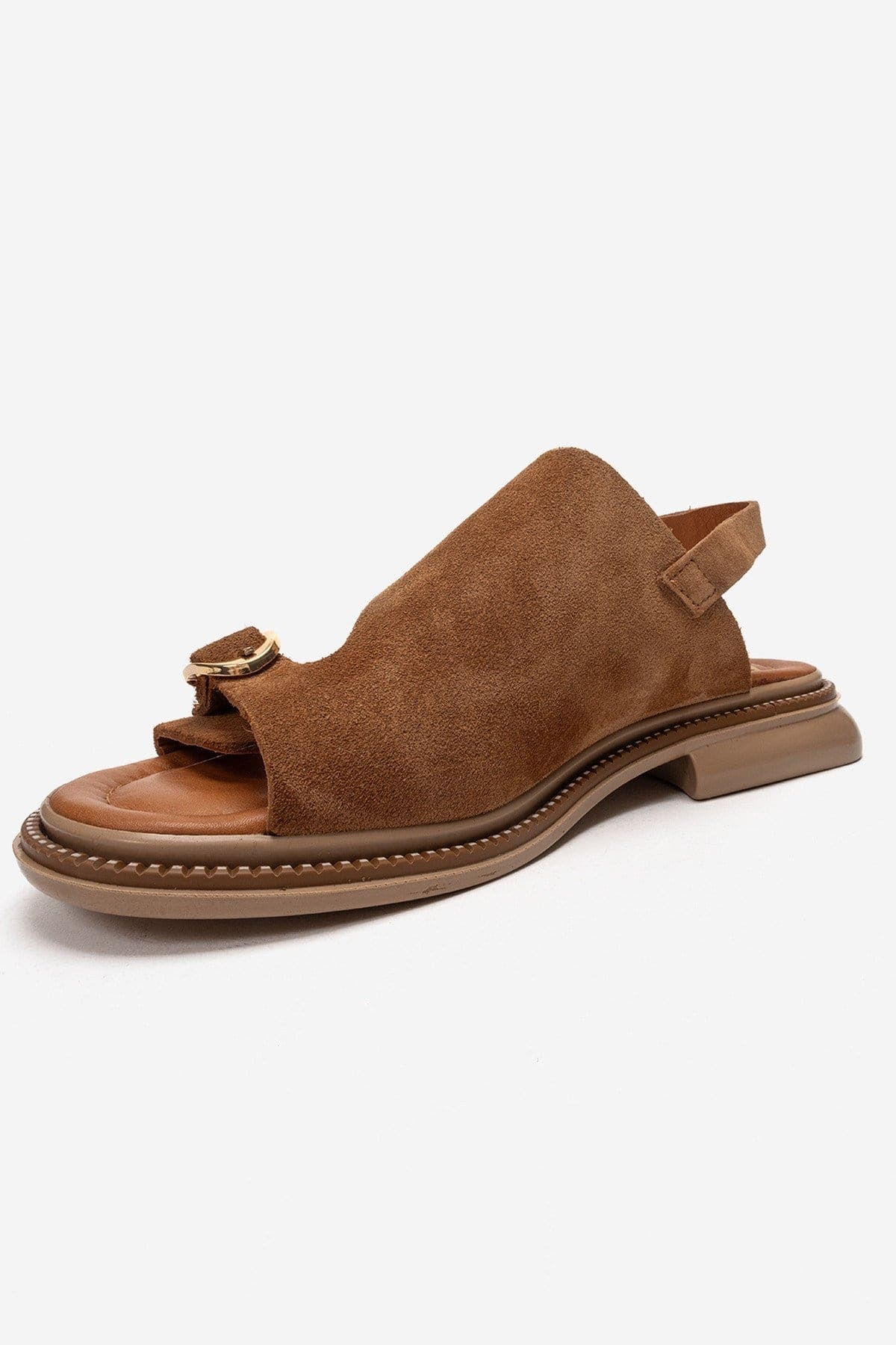 Forever & Always Shoes Cruel Leather Sandal, Alternate, color, Cognac Suede