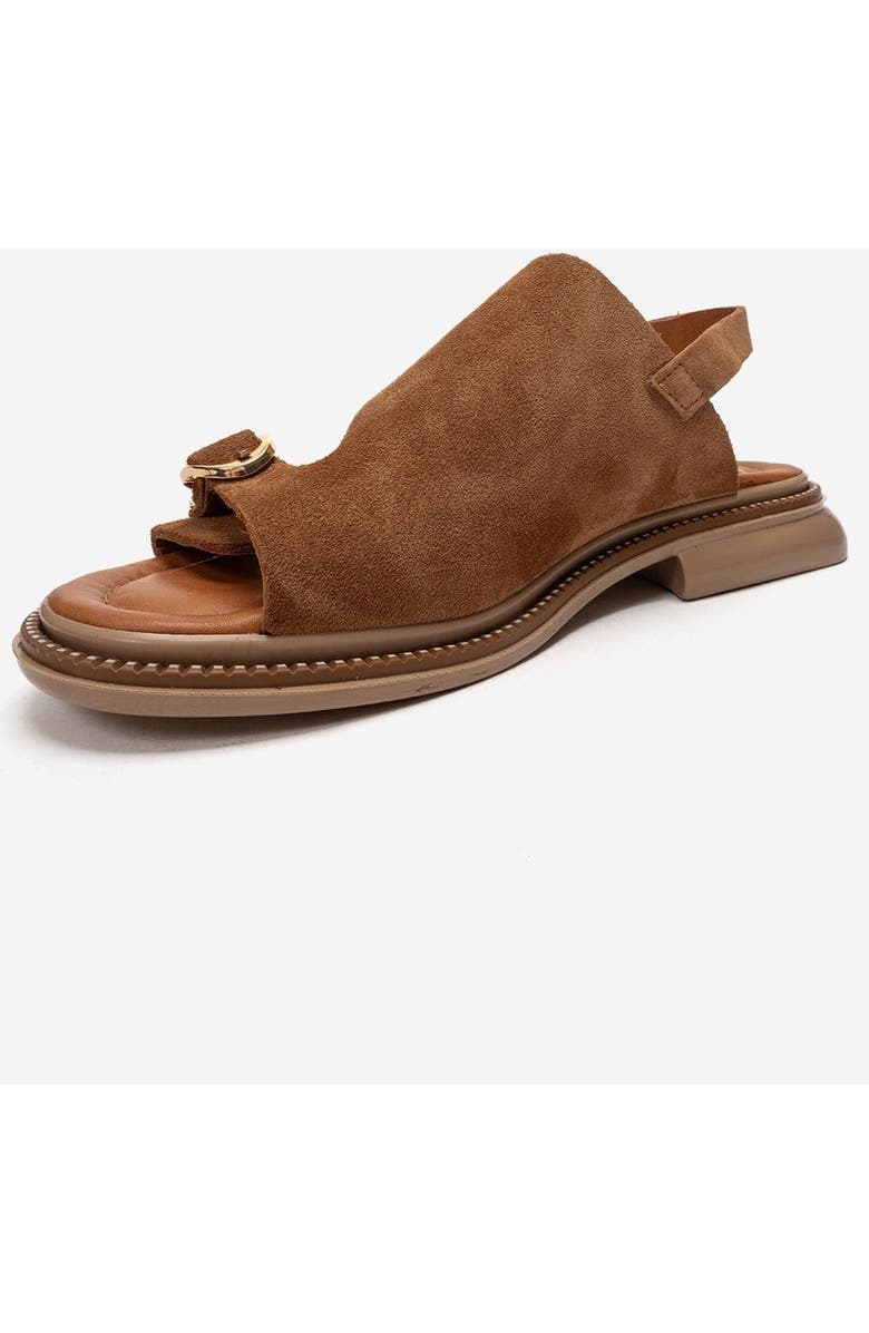 Forever & Always Shoes Cruel Leather Sandal, Alternate, color, Cognac Suede